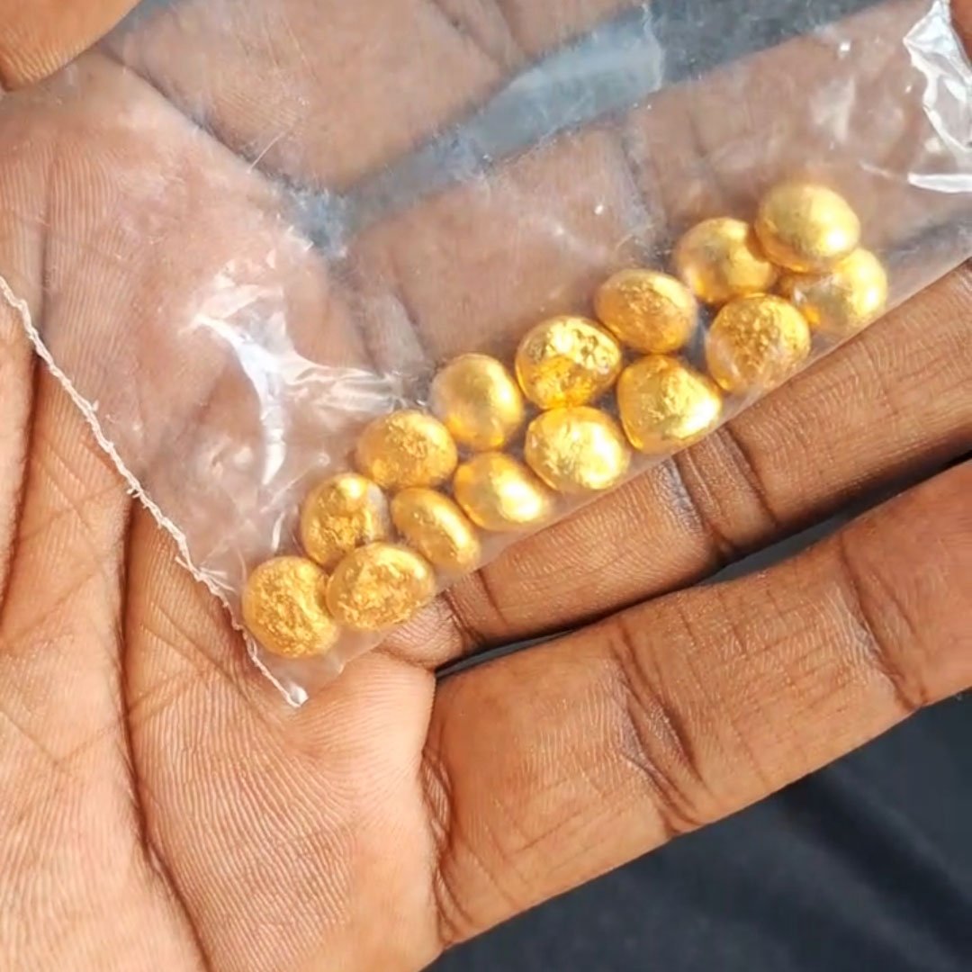 A local supplier presenting mineral-bearing material for identification guidance